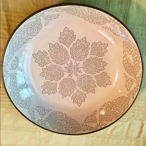 Pink Chandi Serving Bowl Pink/Brown Geometric 8.75